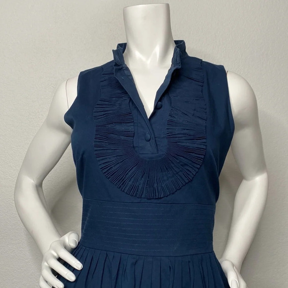 Eliza J Dark Blue Ruffle Front Fit & Flare Dress - Picture 2 of 7